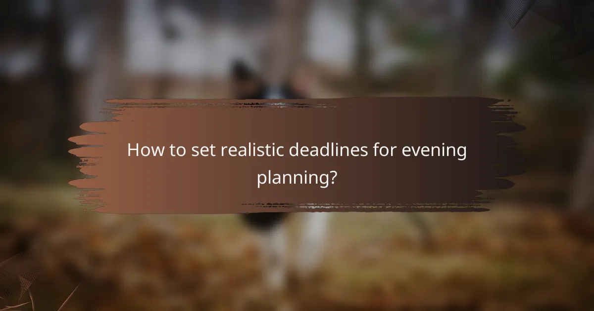 How to set realistic deadlines for evening planning?