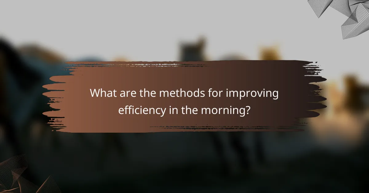What are the methods for improving efficiency in the morning?