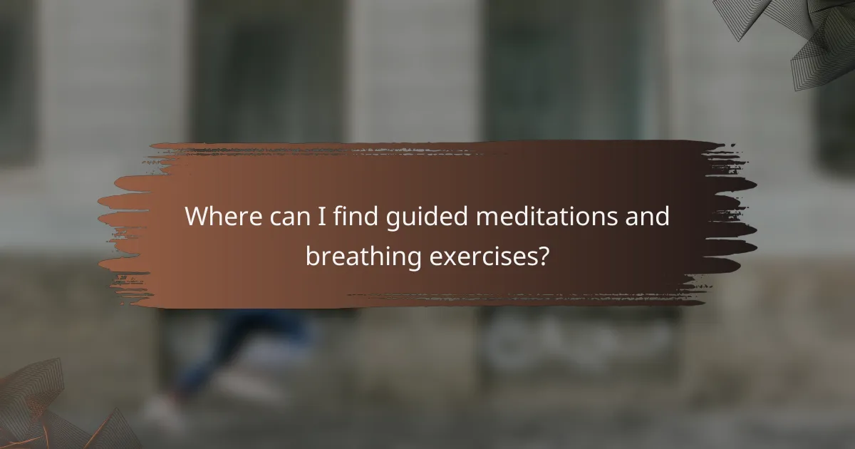 Where can I find guided meditations and breathing exercises?