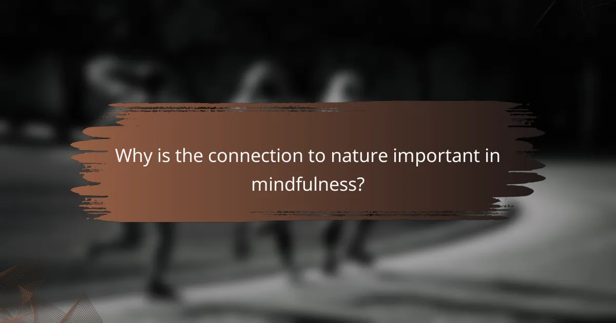 Why is the connection to nature important in mindfulness?